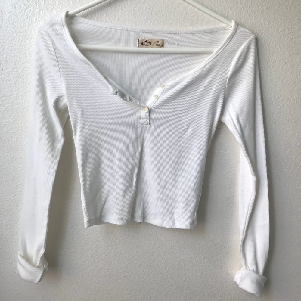 White Henley Crop